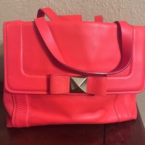 Kate Spade Vibrant Red Shoulder Bag with Bow Detail